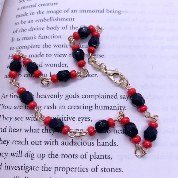 Azabache Anklet Bracelet, Gold Filled Jewelry, Good luck Jewelry - Picture 7 of 7